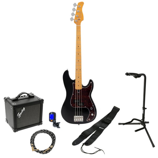 Sire Marcus Miller P5 4-String Black elektrische basgitaar starterset