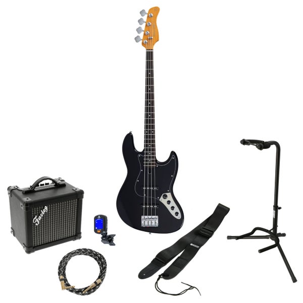 Sire Marcus Miller V3 New Gen 4-String Black Satin elektrische basgitaar starterset