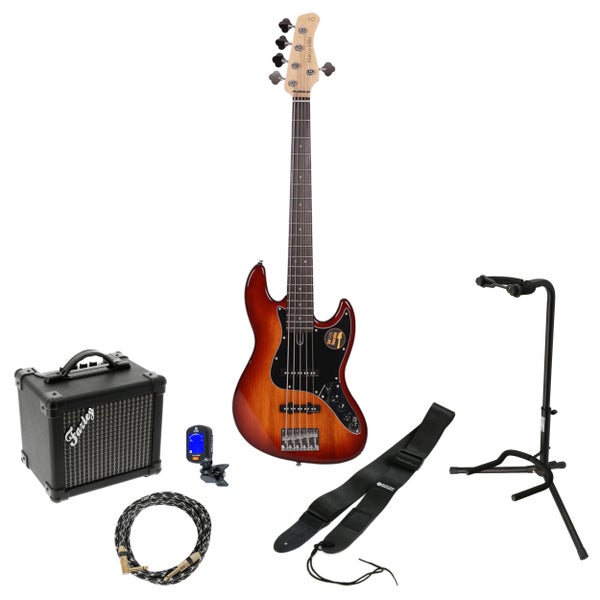 Sire Marcus Miller V3-5 2nd Generation Tobacco Sunburst elektrische basgitaar starterset