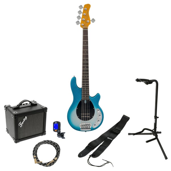 Sire Marcus Miller Z3 5-String Skyburst Sparkle 5-snarige elektrische basgitaar starterset