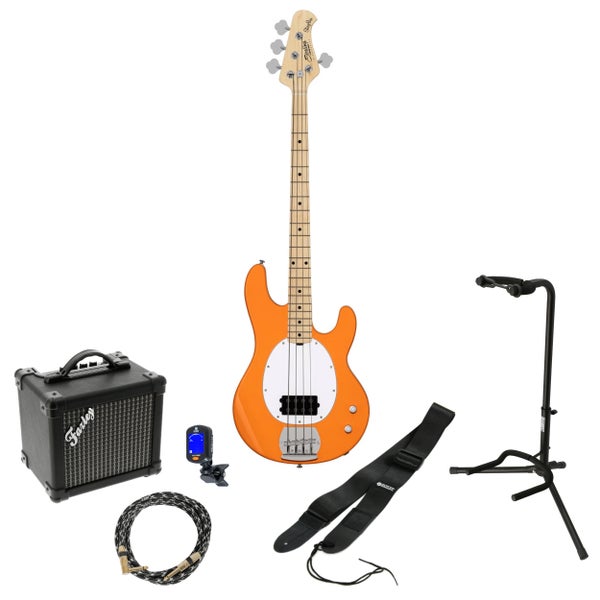 Sterling by Music Man Intro Series StingRay Ray2 Sunrise Orange elektrische basgitaar starterset