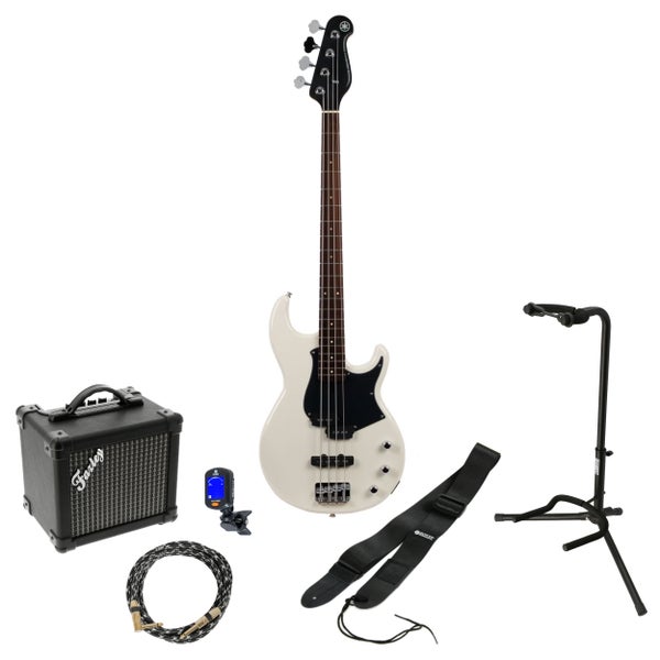 Yamaha BB Series BB234 Vintage White elektrische basgitaar starterset