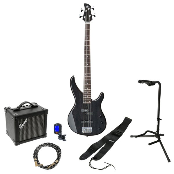 Yamaha TRBX174EW Translucent Black elektrische basgitaar starterset