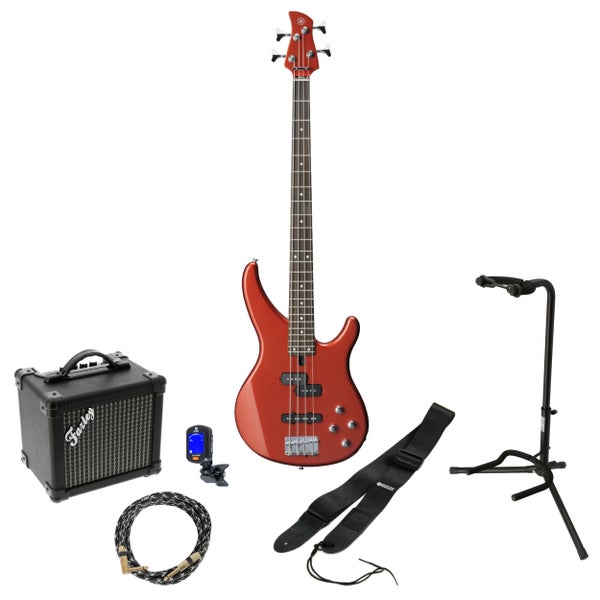 Yamaha TRBX204 Bright Red Metallic elektrische basgitaar starterset