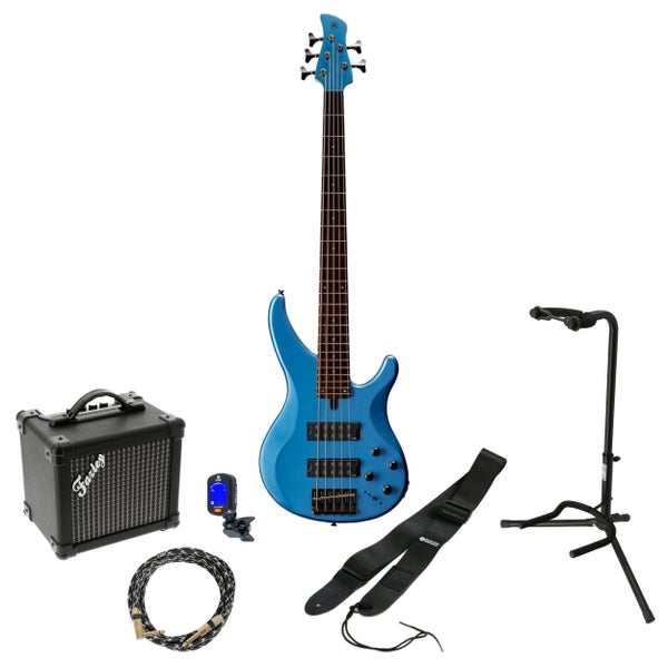 Yamaha TRBX305 Factory Blue 5-snarige elektrische basgitaar starterset