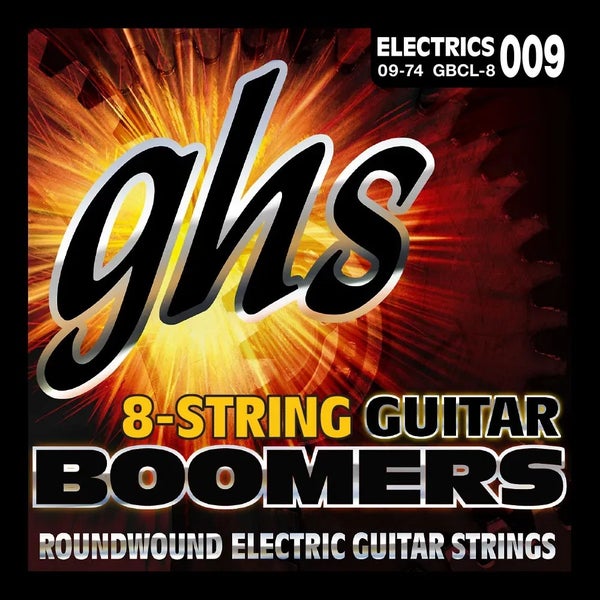GHS Guitar Boomers GB8CL Custom Light .009-.074 8-String Electric Guitar snarenset