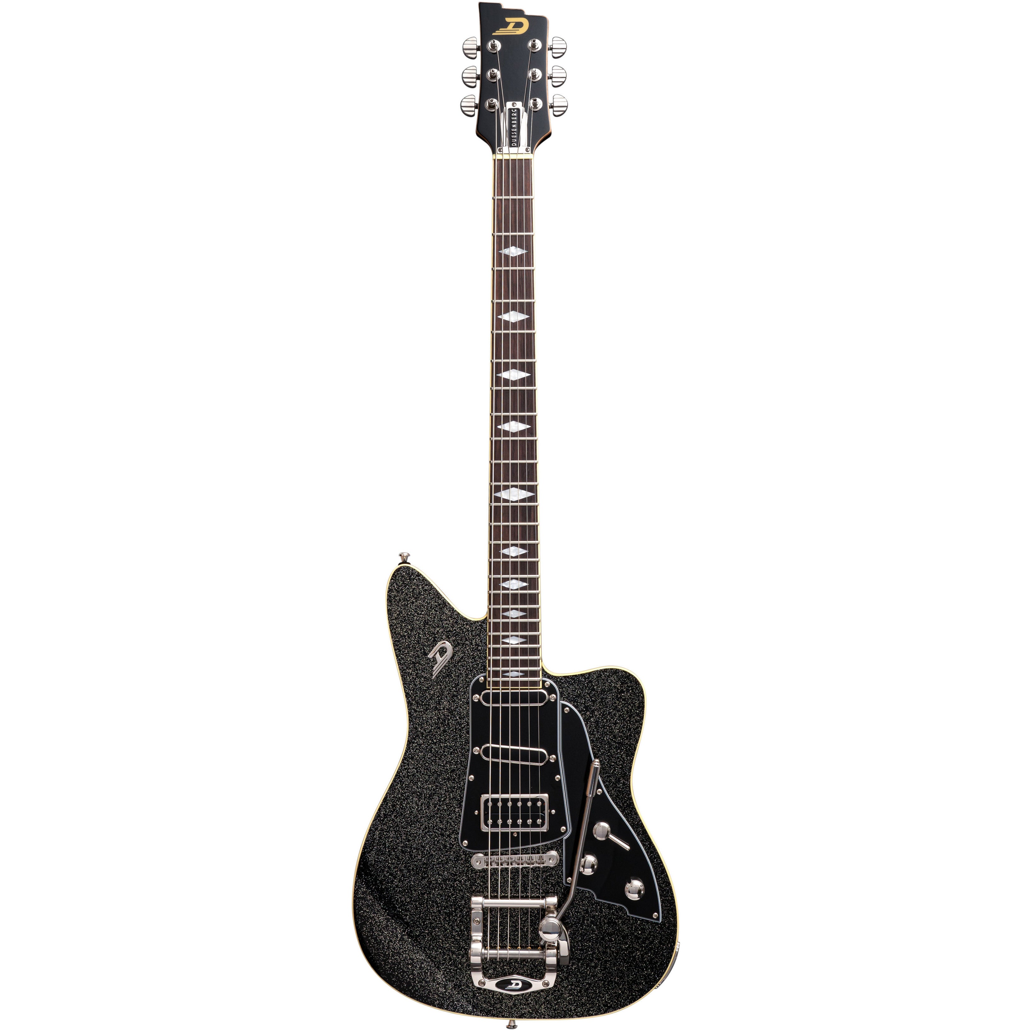 Duesenberg Paloma Baritone Black Sparkle elektrisk barytongitarr med fodral