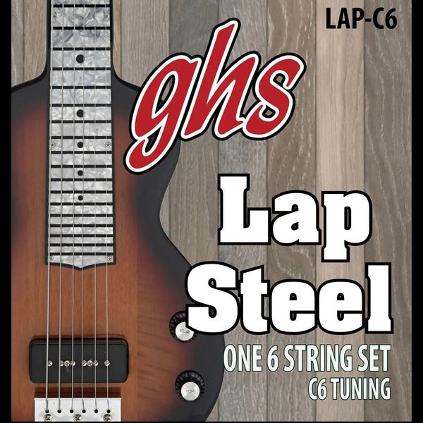 GHS Electric Lap Steel LAP-C6 C6 Tuning .015-.036 Nickel-Plated Steel snarenset
