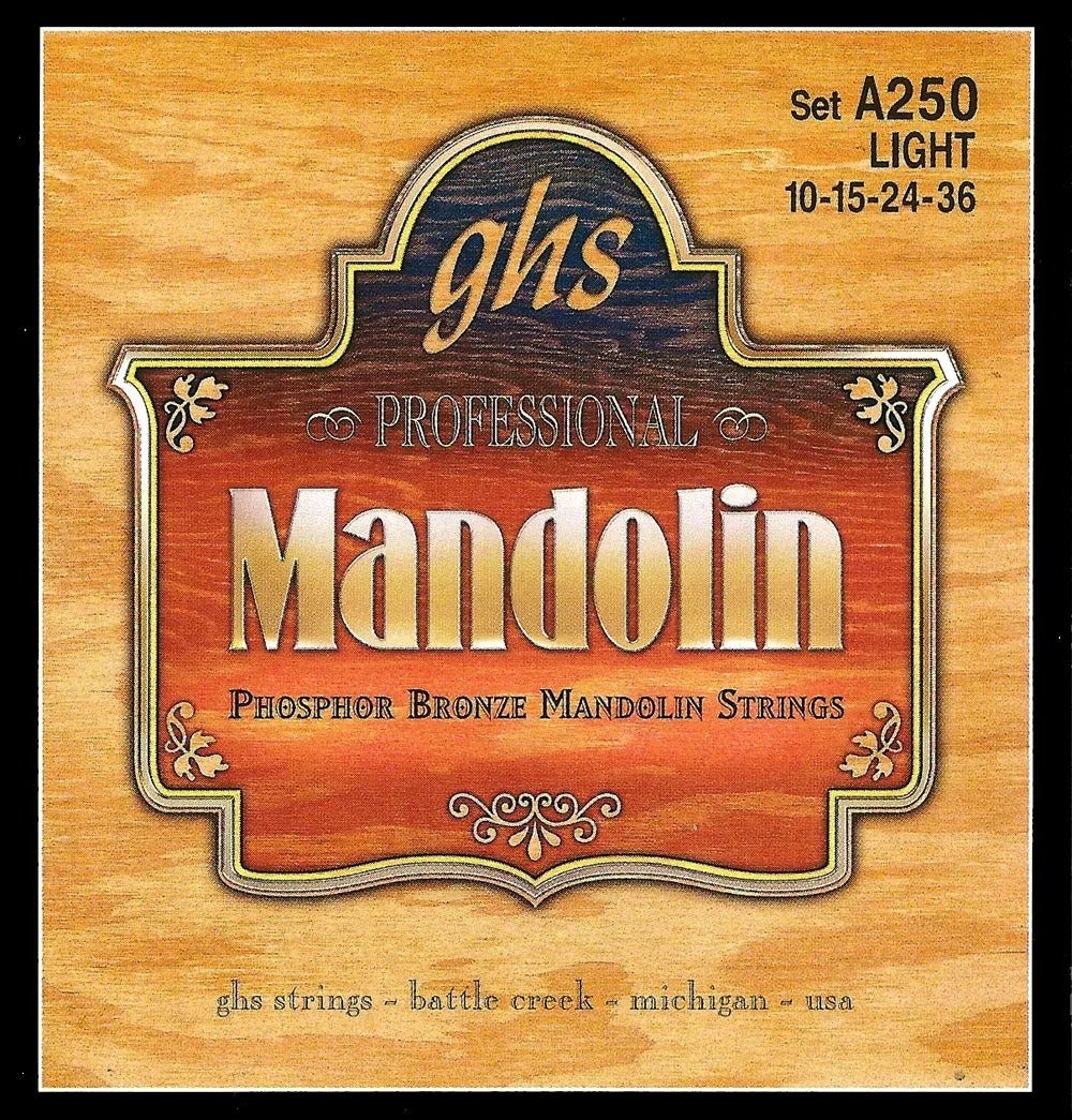 GHS Professional A250 Light .010-.036 Mandolin Loop End Strängset i fosforbrons för mandolin