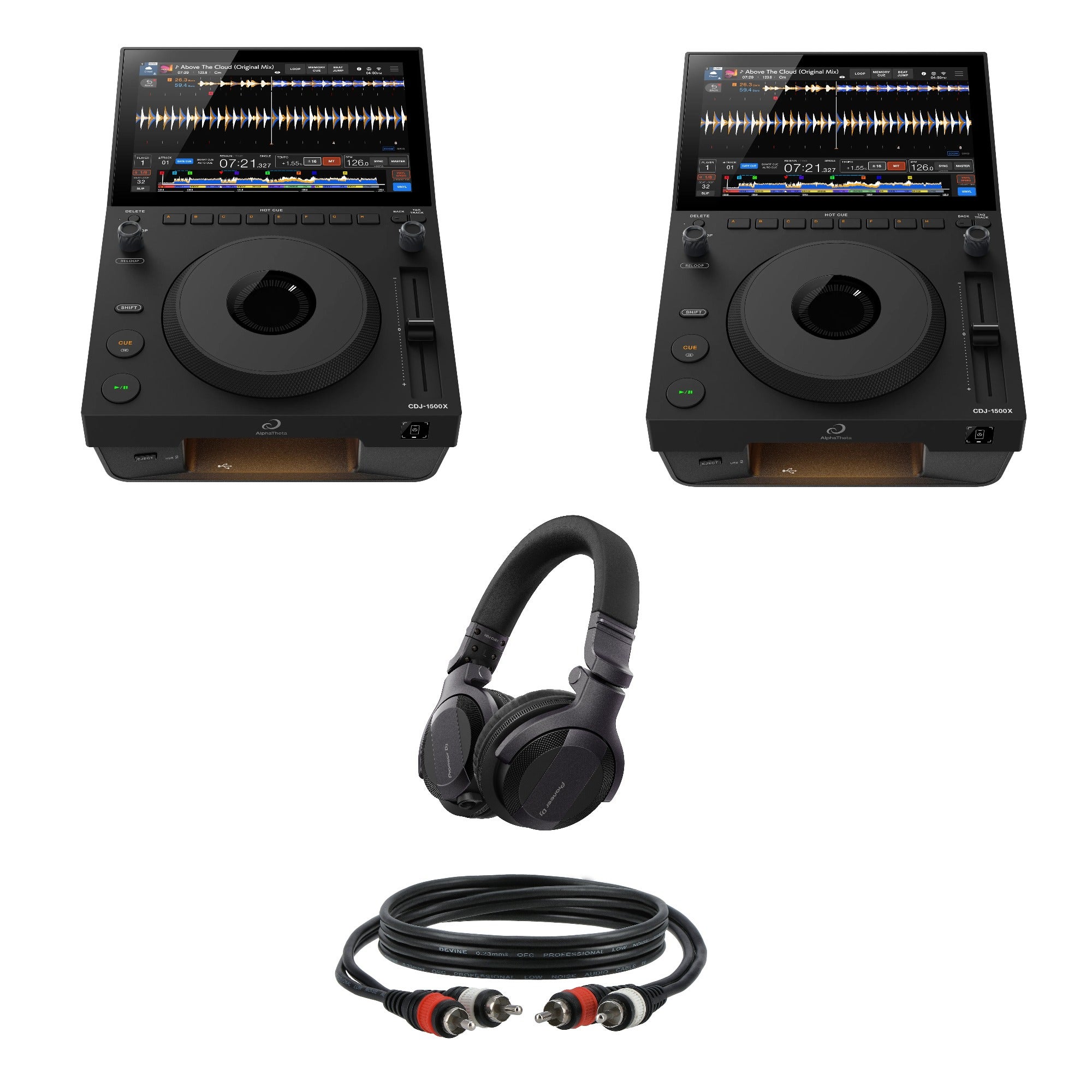 AlphaTheta 2x CDJ-1500X + Koptelefoon DJ-set