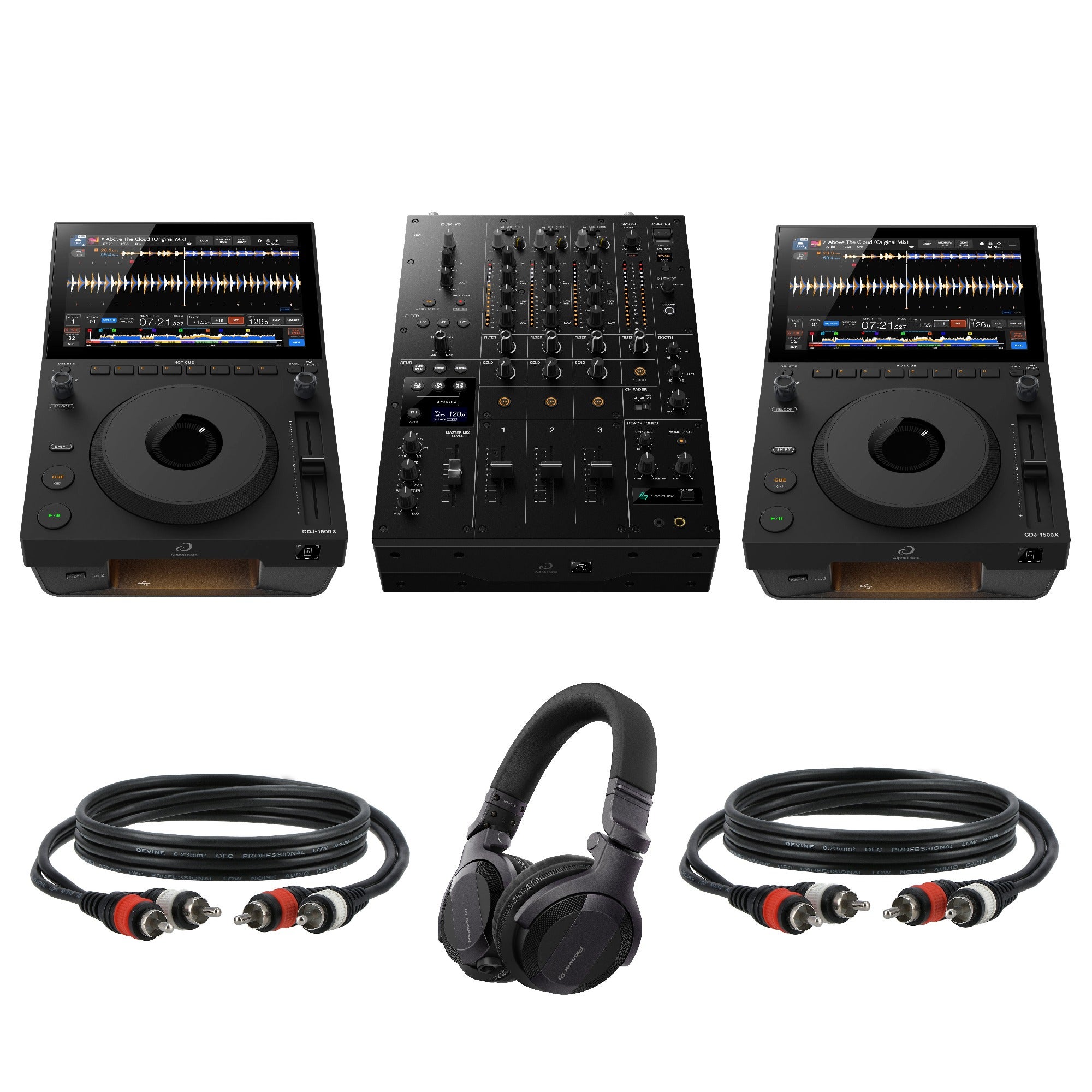 AlphaTheta 2x CDJ-1500X + DJM V5 Complete Set
