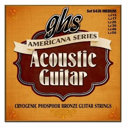 GHS Americana Series S435 Medium .013-.056 Acoustic Guitar Strängset i fosforbrons för akustisk gitarr