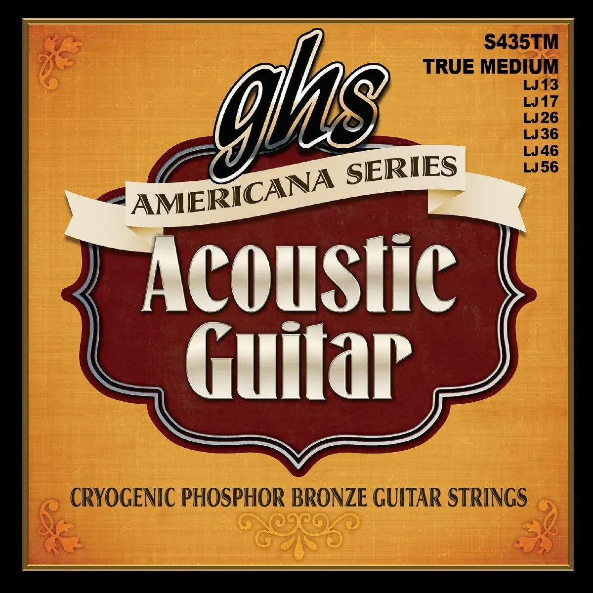 GHS Americana Series S435TM True Medium .013-.056 Acoustic Guitar Phosphor Bronze-strängset för akustisk gitarr