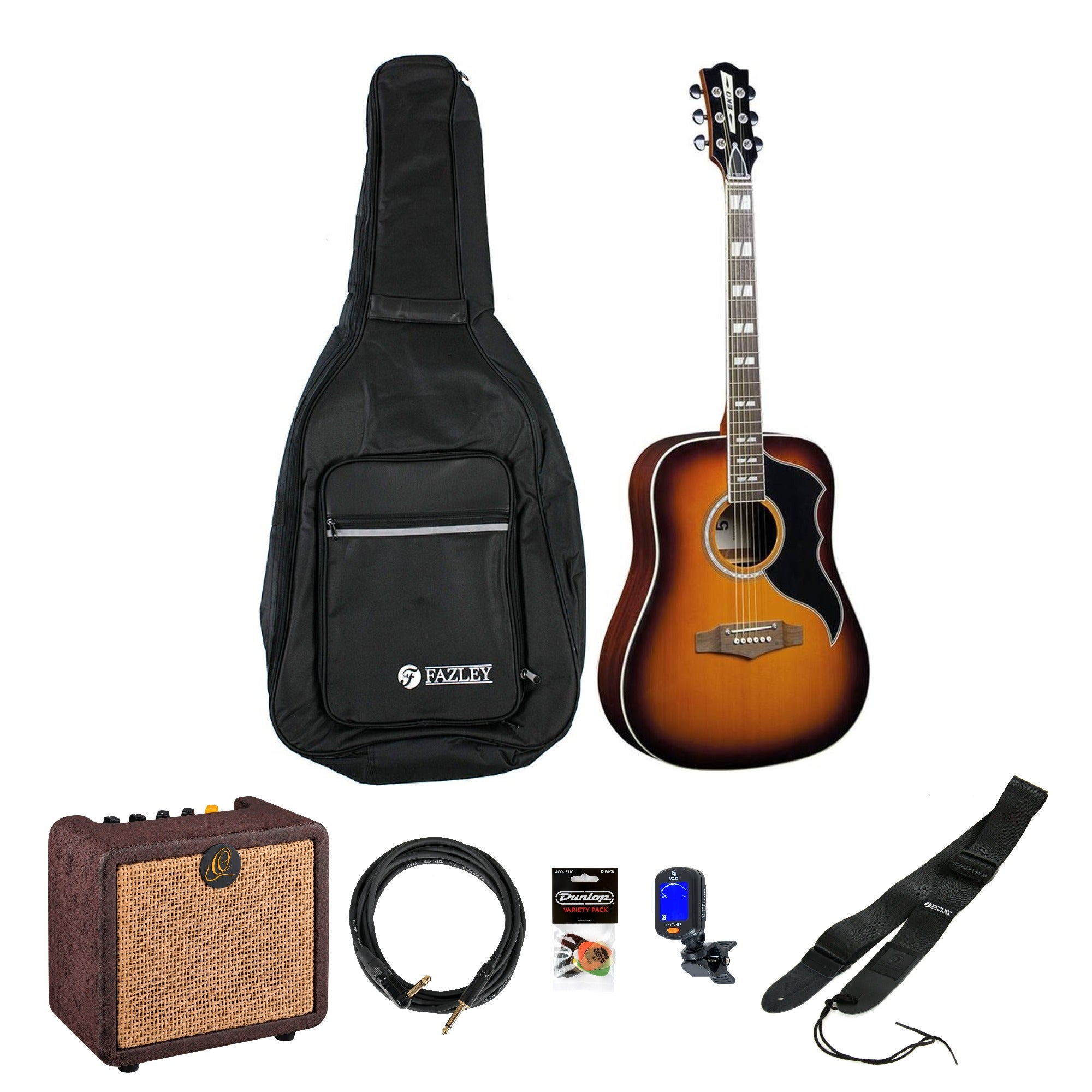 EKO Vintage Reissue Ranger VI EQ Honey Burst E/A westerngitaar starterset met versterker