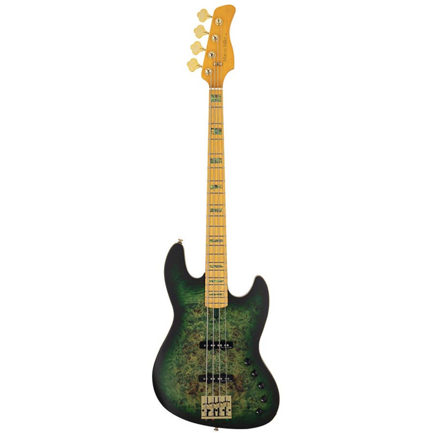 Sire Marcus Miller V10 4 Transparent Green Satin elektrische basgitaar met gigbag