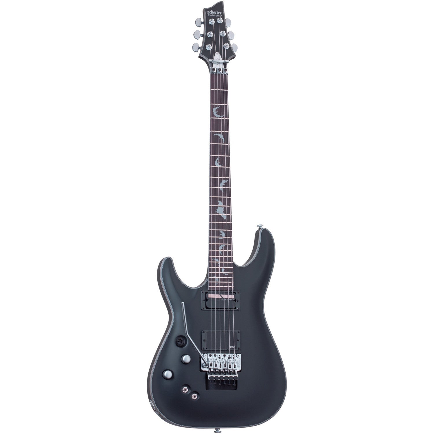 Schecter Damien Platinum-6 FR S Satin Black LH linkshandige elektrische gitaar
