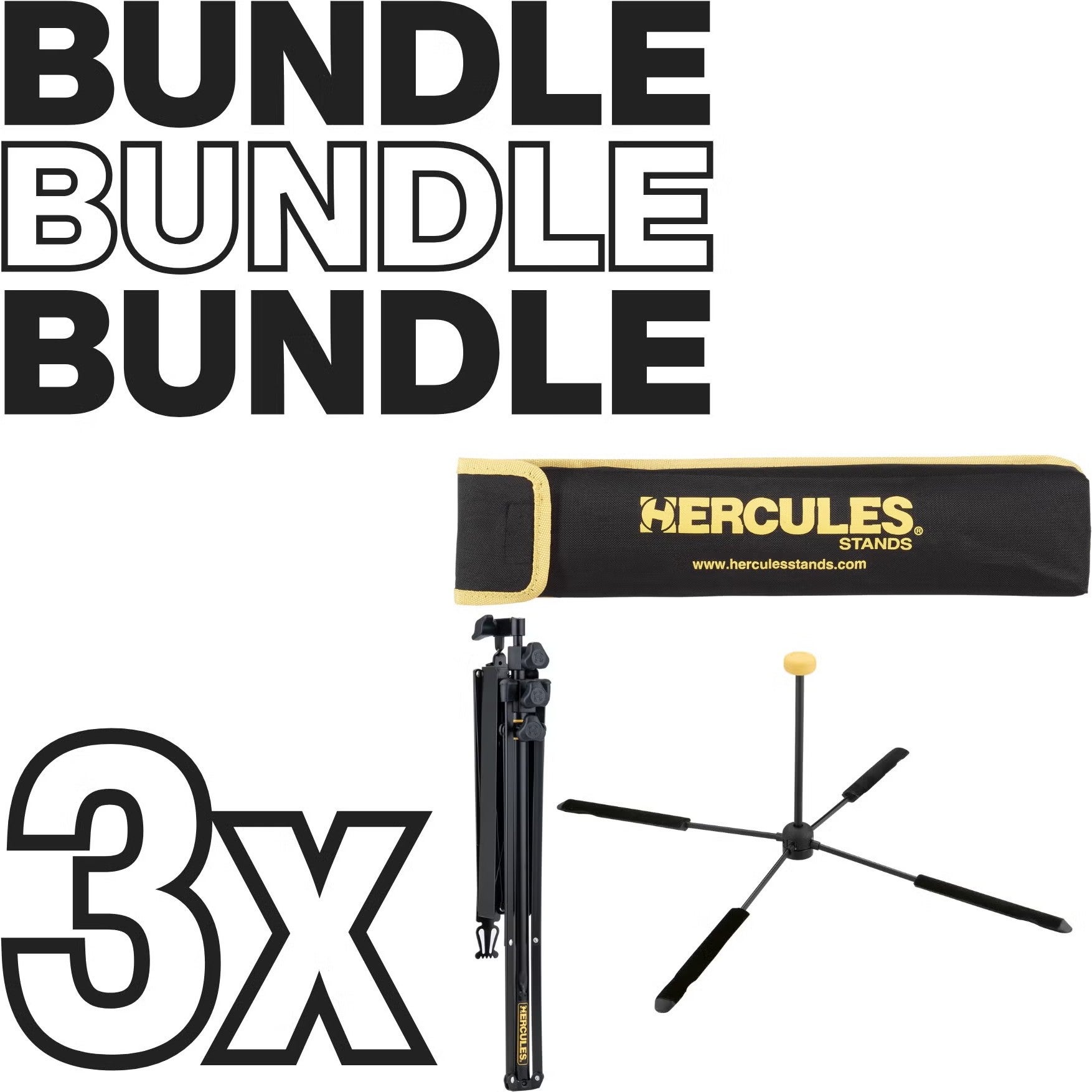 Hercules Stands HCSLDS-460BP Travlite Set dwarsfluit statief + muziekstandaard + tas