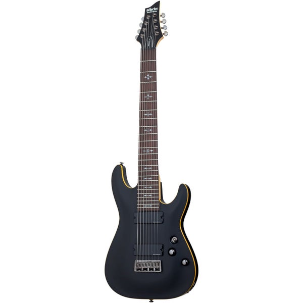 Schecter Demon 8 Aged Black Satin elektrische gitaar