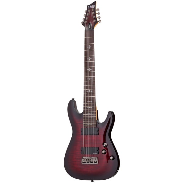 Schecter Demon 8 Crimson Red Burst elektrische gitaar