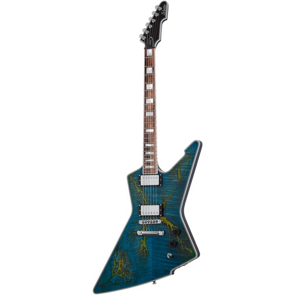 Schecter E-1 Electro Resin Transparent Blue elektrische gitaar