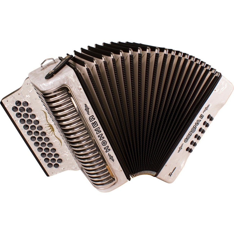 Hohner Corona II Xtreme White E/A/D accordeon