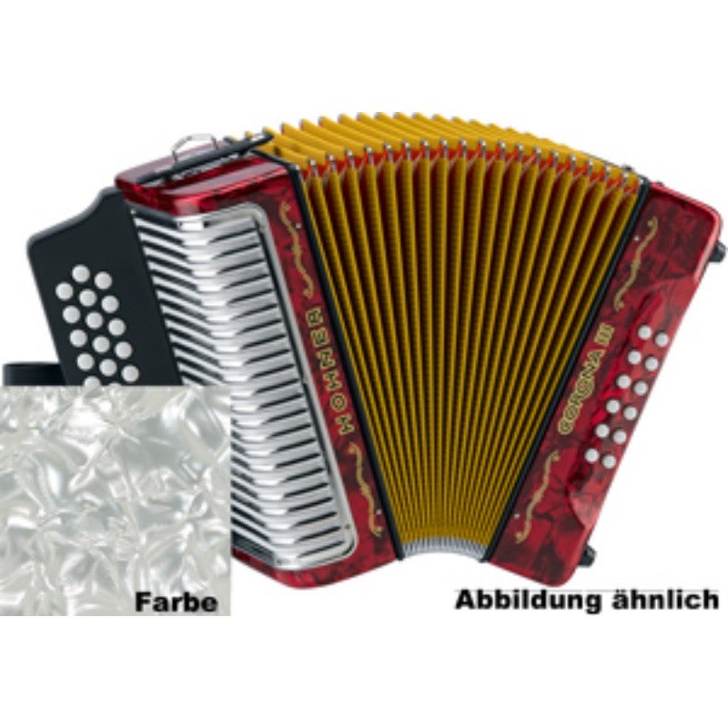 Hohner Corona III White B/Bb/Ab accordeon