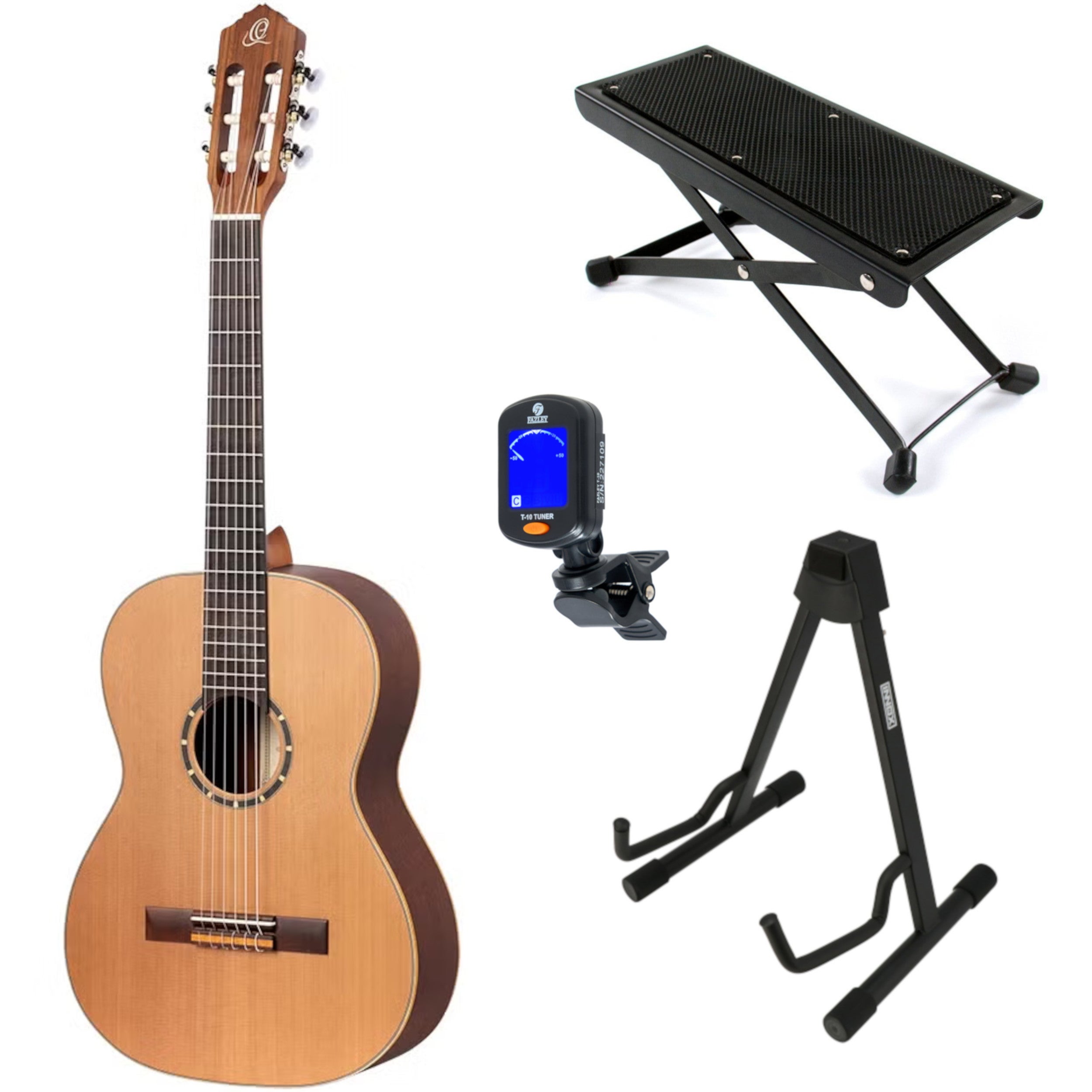 Ortega R122L-7/8 Family Series 7/8-Size Guitar Natural linkshandige klassieke gitaar starterset