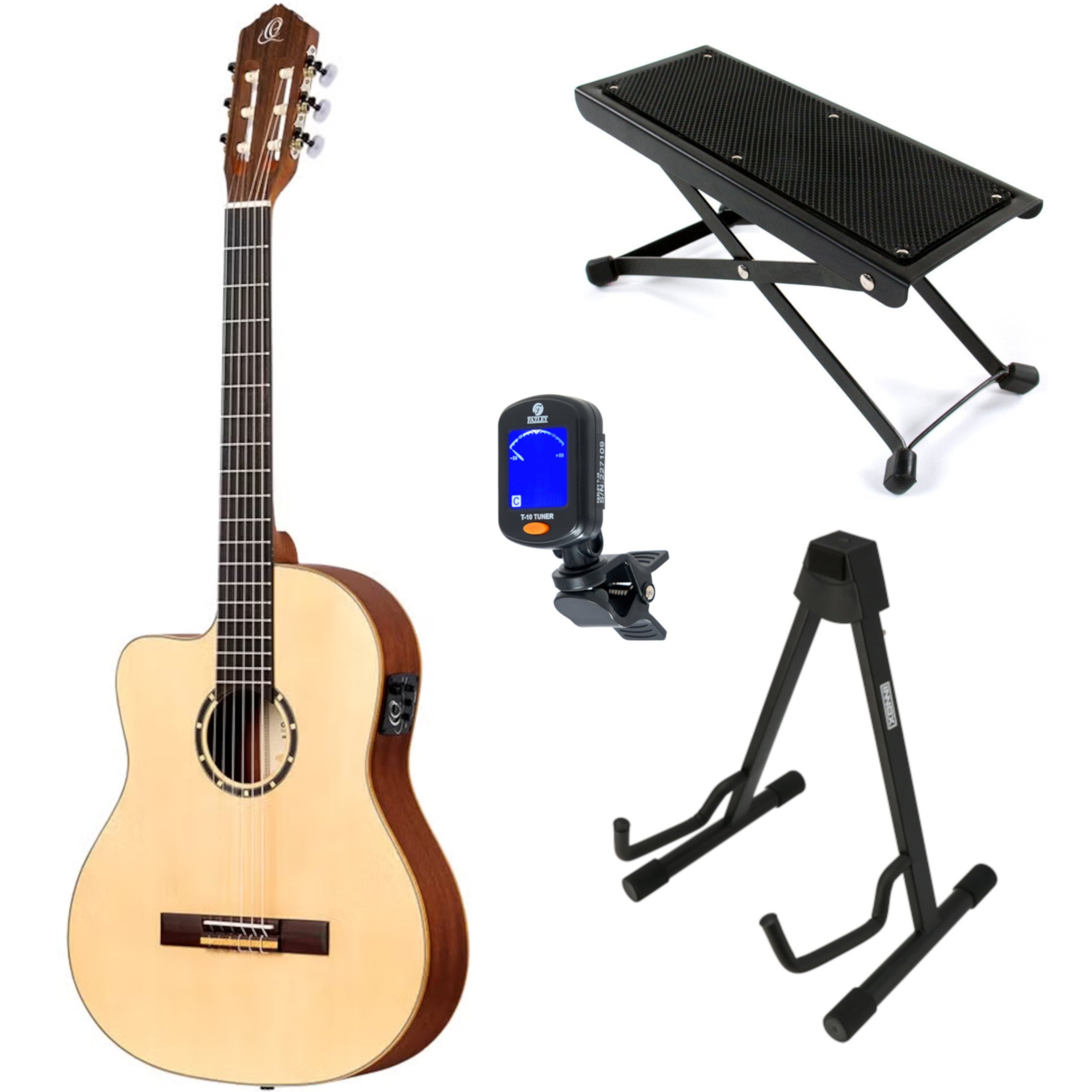 Ortega RCE125SN-L Family Series Full-Size Guitar Natural linkshandige klassieke gitaar starterset