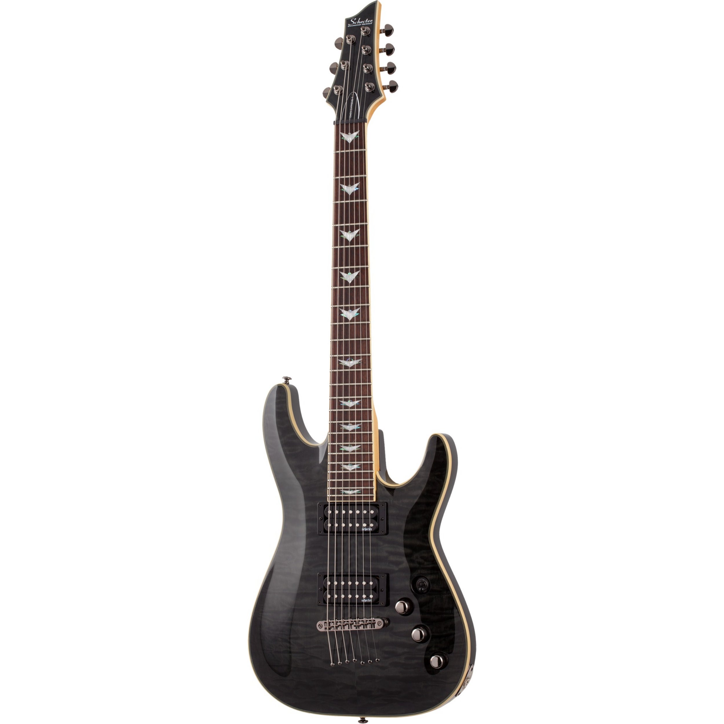 Schecter Omen Extreme 7 See-Thru Black elektrische gitaar