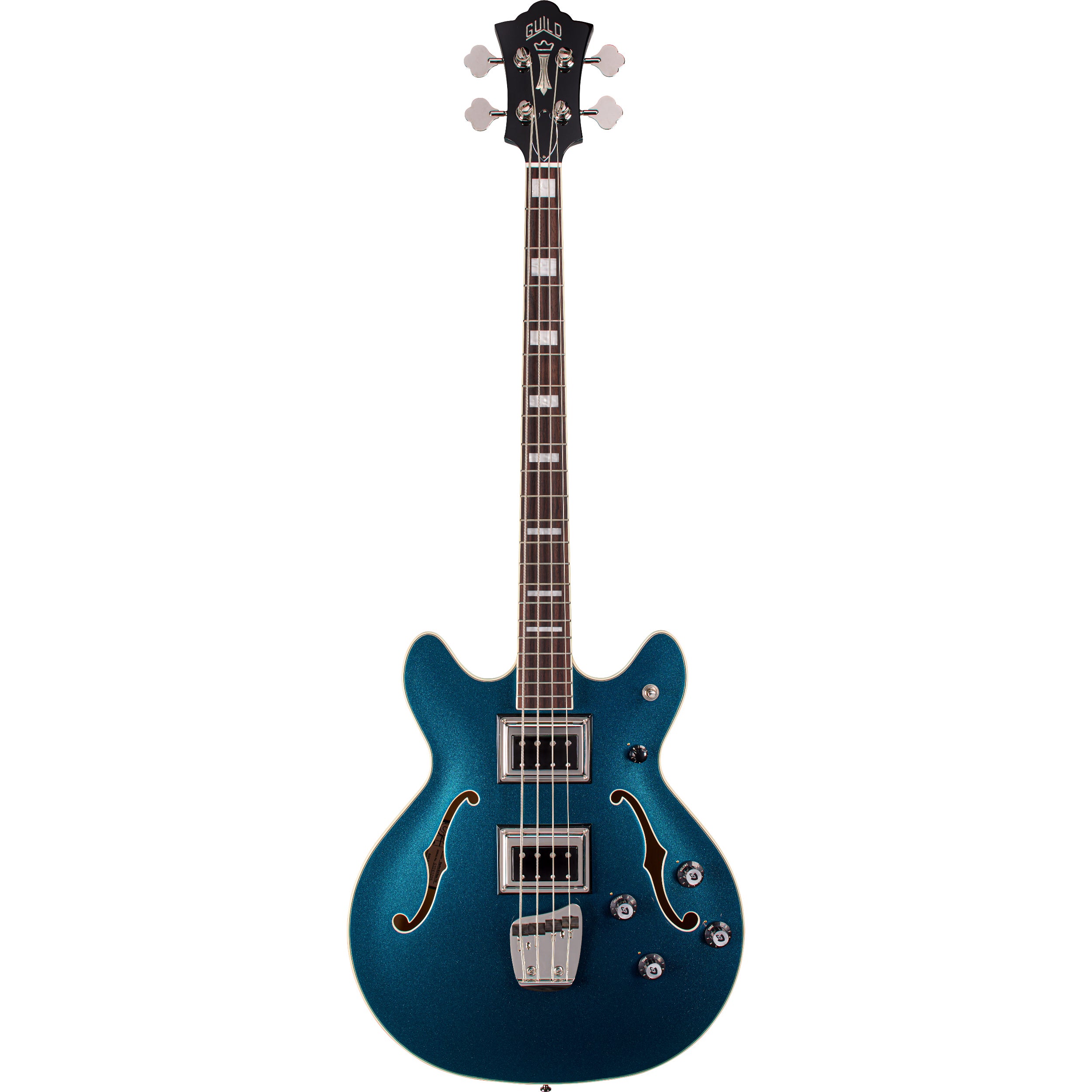 Guild Starfire Deluxe Bass Teal The Deal semi-akoestische basgitaar