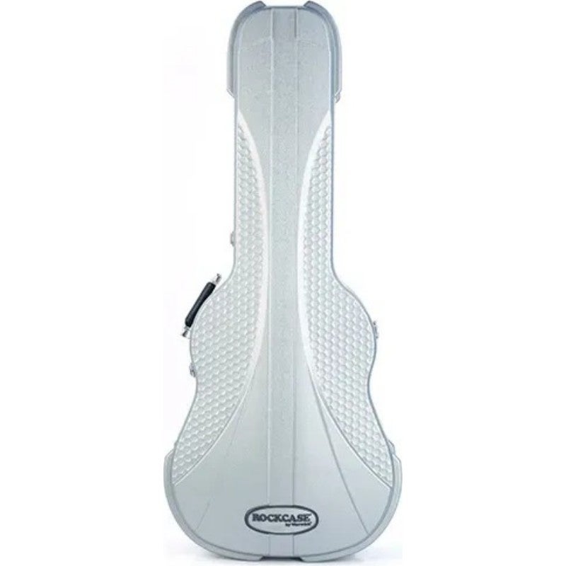 RockCase Premium Line Acoustic Guitar ABS Case, Curved Silver westerngitaar koffer