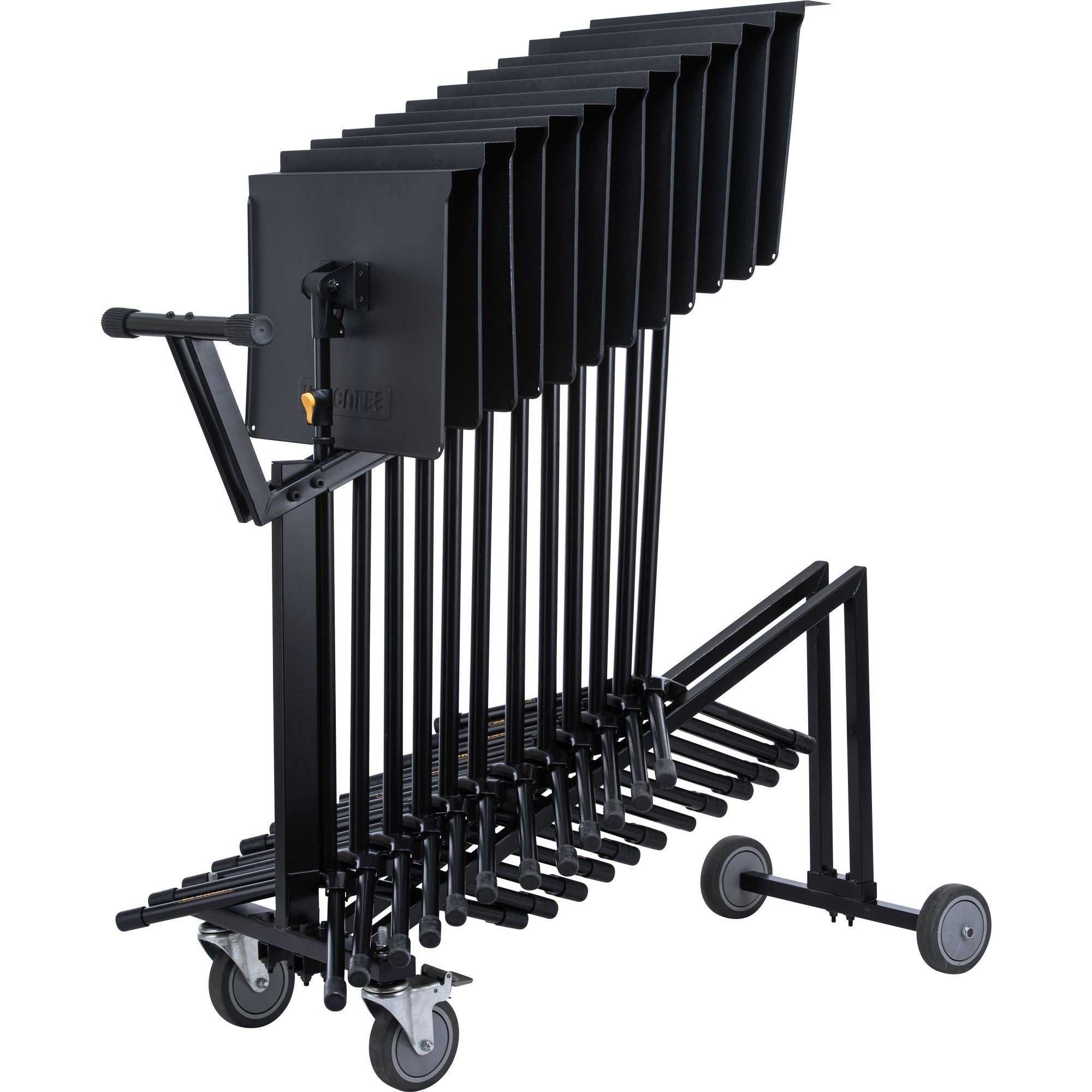 Hercules Stands BS200BC+ EZ Grip set van 12 orkestlessenaars met transportkar