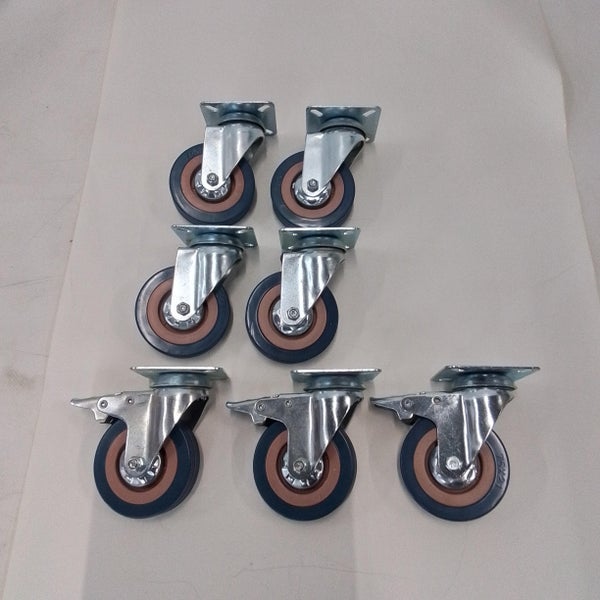(B-Stock) OEM zwenkwielen (3 met rem, 4 zonder rem)