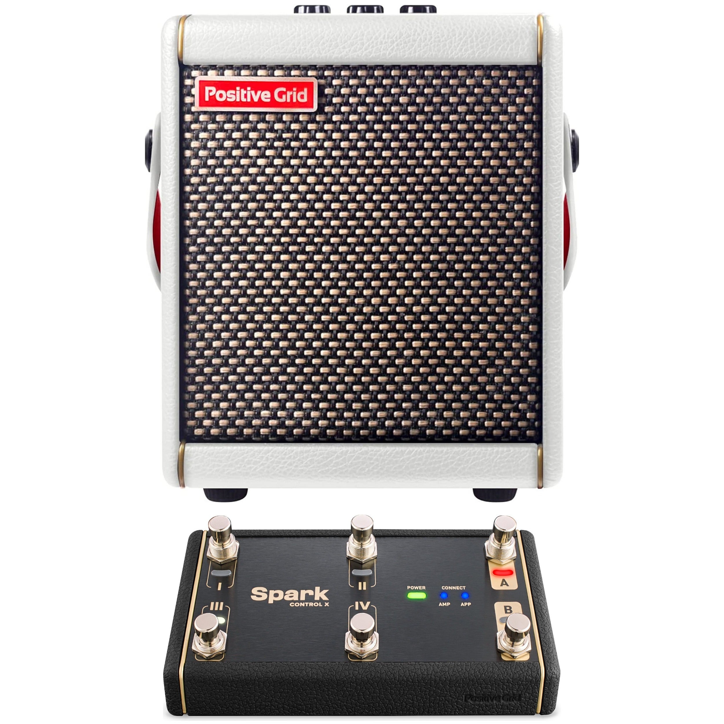 Positive Grid Spark MINI Pearl met Control X draadloze voetschakelaar