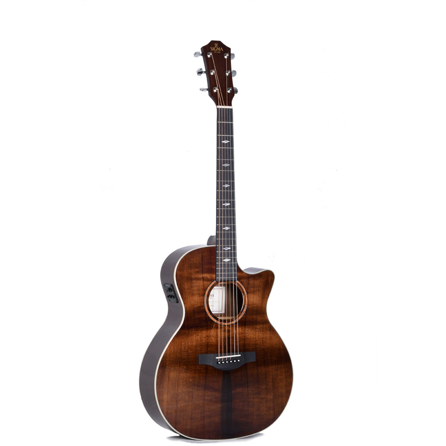 Sigma Guitars GWCE-2-BKW Special Edition Grand OM Cutaway Dark Stain Gloss elektrisch-akoestische westerngitaar