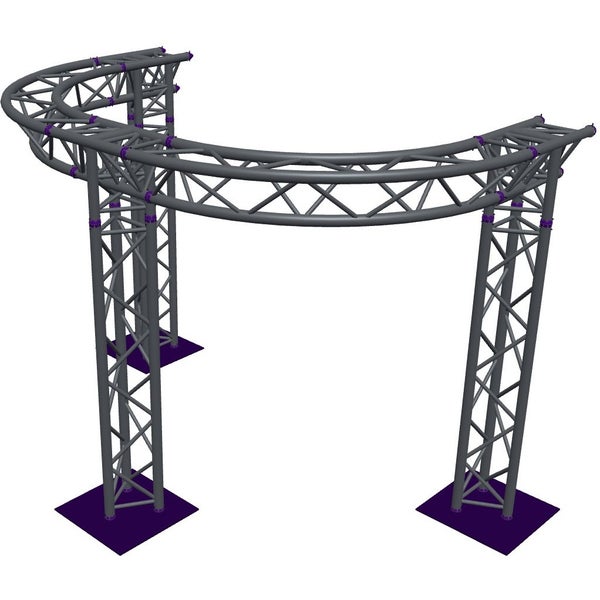 Altura FA33-CIRH-Ø2-H2-AD-S ½cirkel driehoektruss Ø2×2m zilver T-hoek apex down