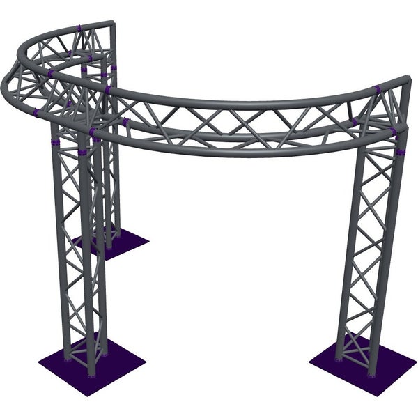 Altura FA33-CIRH-Ø2-H2-C21-AU-S ½cirkel driehoektruss Ø2×2m zilver 90° apex up