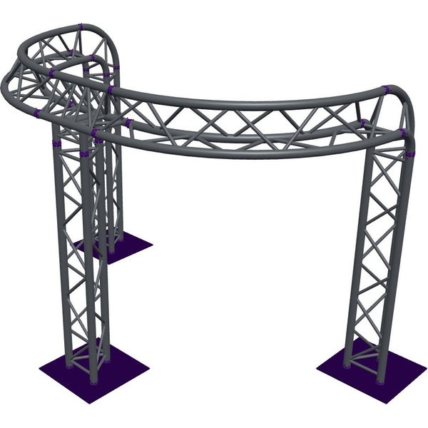 Altura FA33-CIRH-Ø2-H2-C21R-AU-S ½cirkel driehoektruss Ø2×2m zilver 90° gebogen apex up
