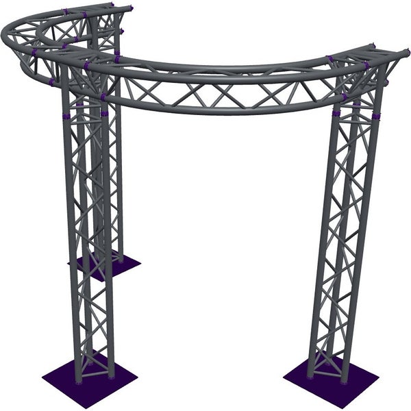 Altura FA33-CIRH-Ø2-H2.5-AD-S ½cirkel driehoektruss Ø2×2.5m zilver T-hoek apex down
