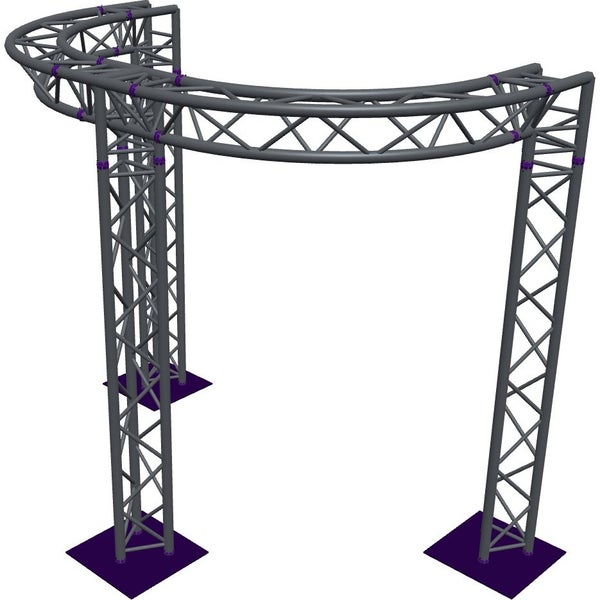 Altura FA33-CIRH-Ø2-H2.5-C21-AD-S ½cirkel driehoektruss Ø2×2.5m zilver 90° apex down