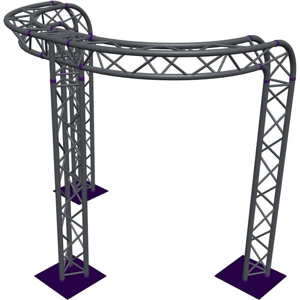 Altura FA33-CIRH-Ø2-H2.5-C21R-AD-S ½cirkel driehoektruss Ø2×2.5m zilver 90° gebogen apex down