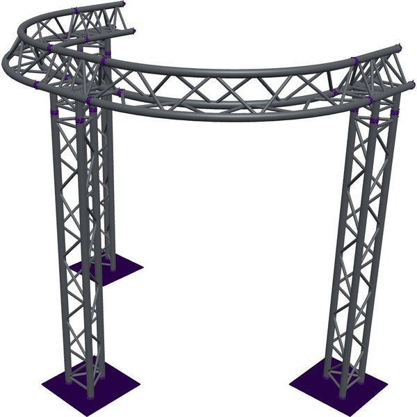 Altura FA33-CIRH-Ø2-H2.5-AU-S ½cirkel driehoektruss Ø2×2.5m zilver T-hoek apex up