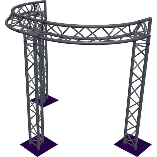 Altura FA33-CIRH-Ø2-H2.5-C21-AU-S ½cirkel driehoektruss Ø2×2.5m zilver 90° apex up