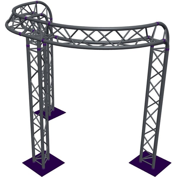 Altura FA33-CIRH-Ø2-H2.5-C21R-AU-S ½cirkel driehoektruss Ø2×2.5m zilver 90° gebogen apex up