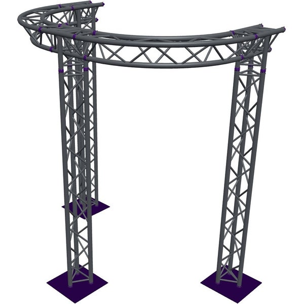 Altura FA33-CIRH-Ø2-H3-AD-S ½cirkel driehoektruss Ø2×3m zilver T-hoek apex down