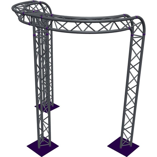 Altura FA33-CIRH-Ø2-H3-C21R-AD-S ½cirkel driehoektruss Ø2×3m zilver 90° gebogen apex down