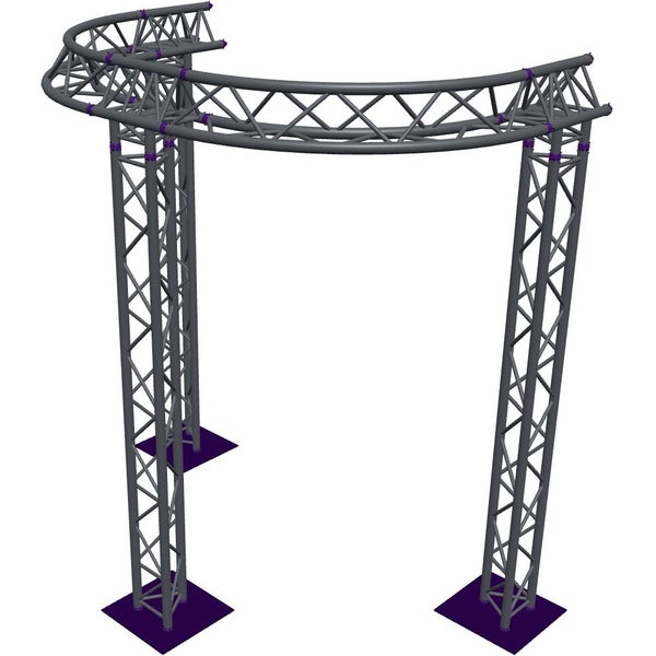 Altura FA33-CIRH-Ø2-H3-AU-S ½cirkel driehoektruss Ø2×3m zilver T-hoek apex up