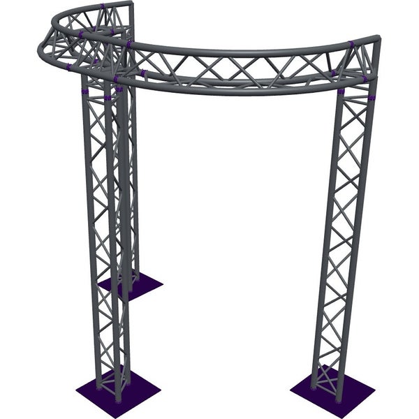 Altura FA33-CIRH-Ø2-H3-C21-AU-S ½cirkel driehoektruss Ø2×3m zilver 90° apex up