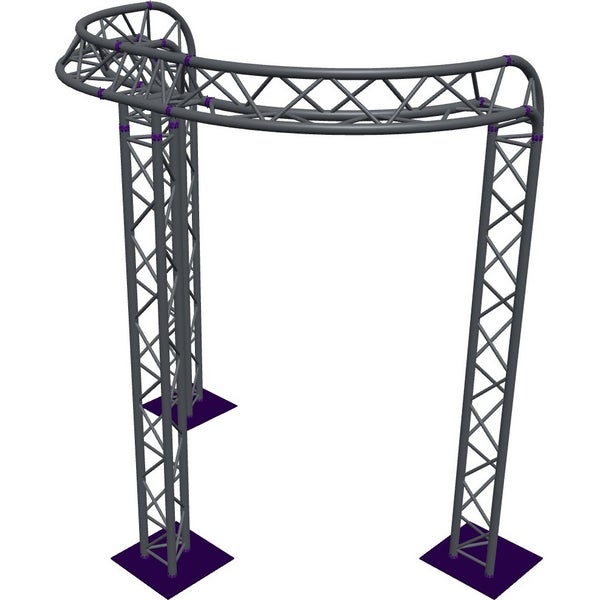 Altura FA33-CIRH-Ø2-H3-C21R-AU-S ½cirkel driehoektruss Ø2×3m zilver 90° gebogen apex up