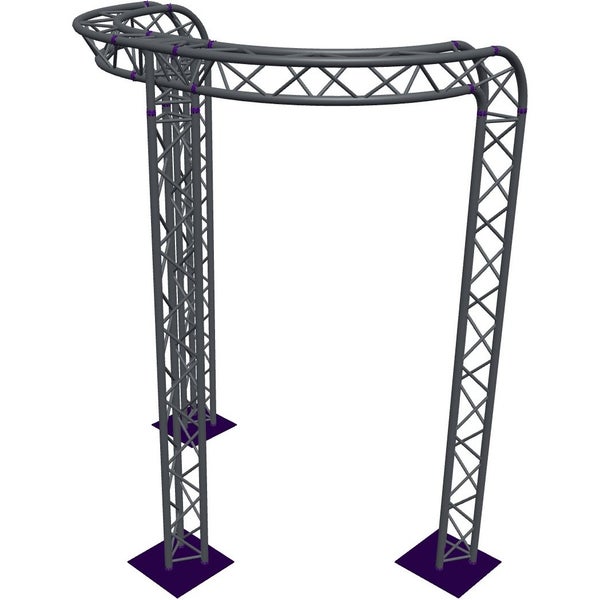 Altura FA33-CIRH-Ø2-H3.5-C21R-AD-S ½cirkel driehoektruss Ø2×3.5m zilver 90° gebogen apex down